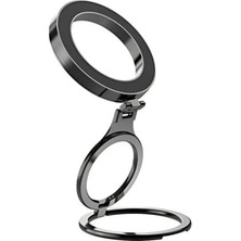 Misda Store Yükseklik Ayarlı Katlanılabilir Magsafe Uyumlu Magnetic Çift Halkalı Telefon Standı Halka Telefon Tutucu