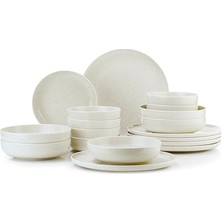 Misda Store Porselen Moderna 18 Parça 6 Kişilik Yemek Takımı Krem