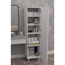 Misda Store Mobilya Çok Amaçlı Kapaklı Raflı Mutfak Balkon Kiler Banyo Erzak Dolabı