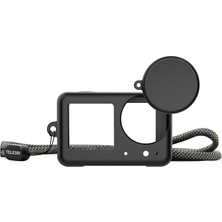 Misda Store Osmo Action 5 Pro Silikon Kılıf + Lens Koruyucu + Güvenlik Kordon Ipi (Osmo Action 3/4/5 Pro Uyumlu)