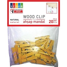 Misda Store Ahşap Mandal 3.5cm - Renkli - 25 Adet