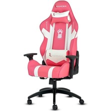 Misda Store Cross Serisi Profesyonel Oyuncu Koltuğu, Ergonomik Tasarım, 180 Derece Ayarlanabilir Sırt Açısı, Kaliteli Sünger, 130KG Taşıma Kapasiteli Oyuncu Sandalyesi (Pembe)