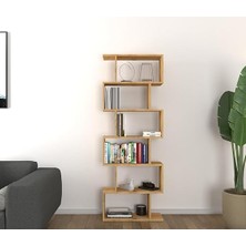 Misda Store 6 Raflı Kitaplık, Dekoratif Raf Zigzag Kitaplık, Labirent Dekor, Rivoli