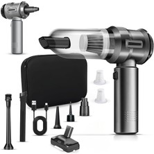 Misda Store 1 Arada Araç Süpürgesi - 8 Farklı Başlık - 15000PA Ultra Güçlü Fırçasız Motor - Taşıma Çantalı - 3 Kademeli Hız Ayarı - Üfleme Çekme ve Şişirme Fonksiyonu - Ev Ofis Otomobil Şarjlı El Süpürgesi