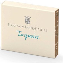 Misda Store Von Faber-Castell Kartuş, 6’lı, Turkuaz Renk, Silinmez ve Suya Dayanıklı, Işığa Karşı Dirençli, Kolay Takılabilir, Ergonomik Tasarım