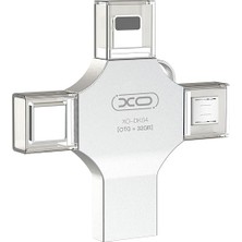 Leaf Shop 4'ü 1 Arada Otg Flash Bellek, USB 2.0/type-C/lightning/micro Usb, 15-30MB/S Okuma, Çinko Alaşım, Su Geçirmez, Tablet, Telefon, Pc Ile Uyumlu (128, Gb)