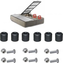 Misda Store 6 Adet Baza Yatak Tutucu + 6 Adet Civatalar Yuvarlak Plastik Baza Denge Stopu