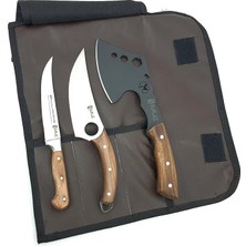 Leaf Shop Kamp Bıçak Balta Seti Çantalı 4 Parça Kamp Mutfak Seti