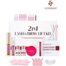 Leaf Shop Iconsign 2in1 Yeni Lash Lift,kirpik Lifting,perma ve Kaş Laminasyon Seti(Büyük Set)(Yeni Balm Yapıştırıcılı)
