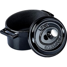 Misda Store Metal Oval Mini Tencere, Siyah