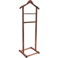 Misda Store Ahşap Dilsiz Uşak Ceviz Renk Tekli Ayaklı Askı