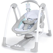 Leaf Shop Convertme 2'si 1 Arada Kompakt Taşınabilir Bebek Salıncağı ve Bebek Koltuğu, Akülü Titreşimler, Otomatik Sallanma, Doğa Sesleri - 9 Kg'a Kadar