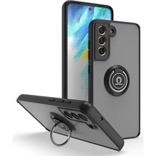 Leaf Shop Samsung Galaxy A35 ile Uyumlu Kılıf Thunder Hux Yüzüklü Kapak Şık ve Dekoratif Model Stand Olabilen 360° Dönebilen Yüzük Aparatı ve Kamera Korumalı Yükseltilmiş Thunder Hux Kapak