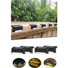 Leaf Shop Solar Güneş Enerjili Köşebent Merdiven Veranda Bahçe LED Lamba 4lü Dekor Bahçe Aydınlatma 1430