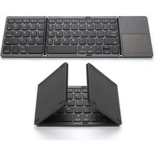 Leaf Shop Bluetooth Klavye 3 Katmanlı Katlanabilir Portatif Taşınabilir Şık ve Kullanışlı Dokunmatik Yüzeye Sahip Klavye Windows/android/ıos/smart Tv B033