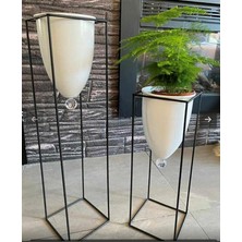 Leaf Shop 2'li Büyük Ayaklı Vazo, Çiçeklik, Saksılık
