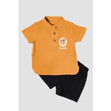 Chicsy Baby Fly Kıdexs Nakışlı Bebek Yaka Detaylı Müslin 2\'li Gömlek  Alt Üst Takım