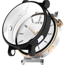 Leaf Shop Huawei Watch Gt4 41MM Için Saati Tam Saran Tpu Ekran Koruyuculu Çizilme ve Darbelere Karşı Koruma Sağlayan Dokunmatik Etkilemeyen Silikon Kılıf (Siyah, Gt4 41MM)