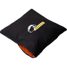 Leaf Shop Badger Pratik Battaniye Olabilen Yastık Siyah Fermuarli Turuncu 2'si Bir Arada (50X50 cm - 145X200 Cm)