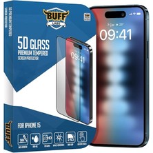 Leaf Shop Labs iPhone 15 ile Uyumlu 5d Glass Ekran Koruyucu