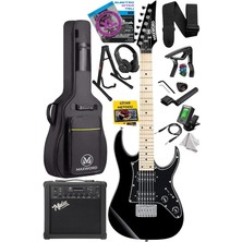 Leaf Shop DE-150BK-25AMP Maple Klavye Hh Yüksek Kaliteli 25W Amfili Elektro Gitar Seti