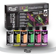 Leaf Shop Mastermix Akrilik Boya Neon Renkler 60CC 6lı Set