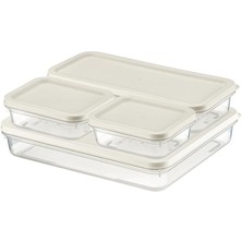 Leaf Shop Home 4 Adet Buzdolabı ve Derin Dondurucu Saklama Kabı Seti, Fresh Box, Dolap Düzenleyici ve Buz Dolabı Organizeri, Bpa Içermeyen Pp Plastik,gıdaları Taze Tutma,mutfak Düzenleyici (Beyaz)