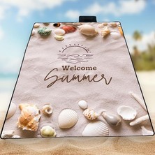 Leaf Shop Plaj Örtüsü, Piknik Örtüsü, Plaj Matı, Piknik Matı, Kamp Matı, Kamp Örtüsü, Kamp Battaniyesi, Piknik Battaniyesi, Su Geçirmez, Kum Tutmaz, 3 Ayrı Desen Seçeneği (Deniz Kabukları)