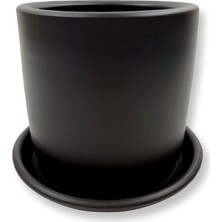 Leaf Shop Londra Serisi Siyah Toprak Saksı/tabaklı/altı Delik / 3 Boy