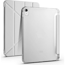 Misda Store Kılıf iPad 10.nesil 10.9 Inç Ile Uyumlu Kalemlikli, Uyku Modlu, Mıknatıslı, Üçgen Standlı, Darbeye Dayanıklı Kaplama Akıllı Kılıf (Gri, Ipad 10. Nesil 10.9 Inç ile Uyumlu)