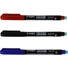 Misda Store CD Asetat Kalemi M Uç 1.5 mm Siyah Kırmızı Mavi