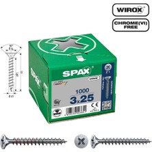 Spax Evrensel Vida 3 x 25MM 1.000 Adet Tam Dişli Havşa Başlı Yıldız Z1 Spax-S Versiyon Wırox Kaplama
