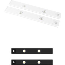 Misda Store Sensörlü Slim LED Kabin Armatürü Dekoratif Dim Edilebilir USB Şarjlı Aydınlatma (Siyah, 20 Cm)