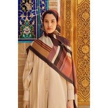 Kahverengi Ed Scarf Clover Floş Viskon Şal