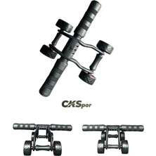 Misda Store 4 Tekerlekli Ab Wheel Mekik Aleti – Diz Matı Dahil Karın Kası ve Core Egzersiz Aleti CKS-452