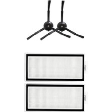 Misda Store ile Uyumlu Q8 Max,q5 Max/q8 Pro-Q5 Pro Hepa Filtre,fırça,mop Paspas Bezi-Siyah 4 Parça
