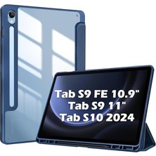 Misda Store Galaxy Tab S9 Fe / S9 11INÇ ile Uyumlu Kılıf Grafiti Şeffaf Kalem Bölmeli X710 X716 X718 X510 X516 Lacivert