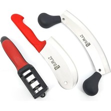 Misda Store Kebap Seti Satır Zırh Kıyma Doğrayıcı Soğan Bıçağı Bileme Aparatı