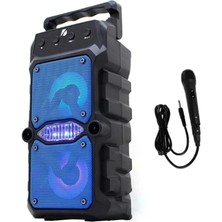 Misda Store Hoparlör Rgb Işıklı Extra Bass Fm/sd/aux/flaş Mikrofonlu Ses Bombası Speaker Müzik Çalar