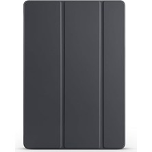 Misda Store Samsung Galaxy Tab S10 Fe Plus / 13.1" Inç ile Uyumlu Tablet Kılıfı Smart Cover Uyku Modlu Standlı Arkası Sert Şeffaf Kapak - Siyah
