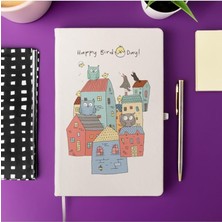 Misda Store Happy Birdday Not Defteri 13 cm x 21 cm Ölçülerinde, 100 Yaprak Çizgili Defter