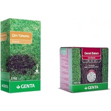 Misda Store Onarım Çim Tohumu 1 kg - Genel Bakım Çim Gübresi 1 kg - Çim Onarım Paketi