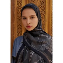 Siyah Ed Scarf Hazel Floş Viskon Şal
