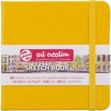 Misda Store Art Creation Eskiz Defteri, 80 Yaprak, 12 x 12 Cm, Altın Sarısı