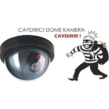 Misda Store LR-SK04 Hareket Sensörlü Pilli Caydırıcı Dome Kamera, Harekete Duyarlı Çalışan Sahte Güvenlik Kamerası