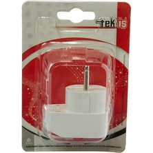 Misda Store 524098 Fişs Erkek Topraklı Anahtarlı, Beyaz