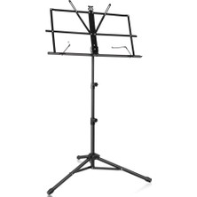 Misda Store Metal Nota Sehpası, Taşınabilir, Yüksekliği Ayarlanabilir, Üç Ayaklı Tripod ve Nota Dosyası, Kullanımı, Uzun Ömürlü, Siyah