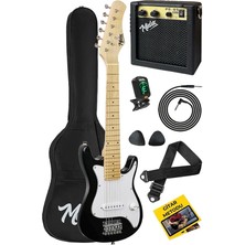 Misda Store CEG-30WB 4-6 Yaş Çocuklar Için Amfili Full 1/4 30 Inç Elektro Gitar Seti White Black