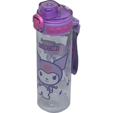 Misda Store 700ML Kuromi Rahat Içim Ağızlıklı Kulplu Kilitlenebilir Su Matarası