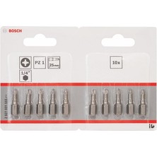 Misda Store Professional Zubehör 2607001555 Schrauberbit Extra-Hart Pz 1, 25 Mm, 10 Stück